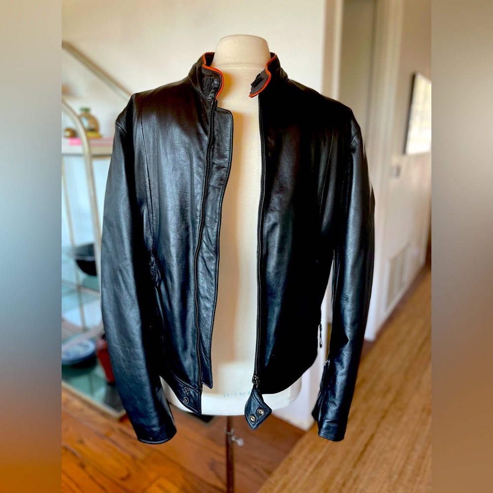 Men’s Diesel Style Lab Y2K Italian Leather Motorcycle Jacket size L